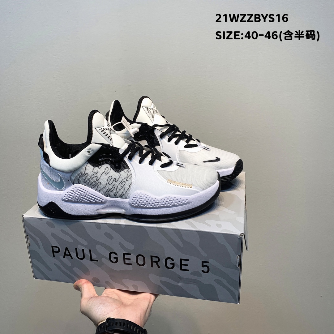 Nike PG 5 White Grey Black Shoes